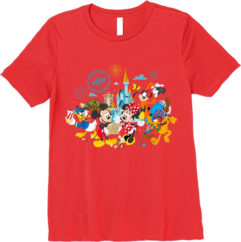 Walt Disney World 50th Anniversary Mickey And Friends T Shirts Red Walt Disney World 50th Anniversary Mickey And Friends T Shirts Red