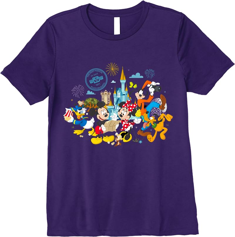 Walt Disney World 50th Anniversary Mickey And Friends T Shirts Purple Walt Disney World 50th Anniversary Mickey And Friends T Shirts Purple