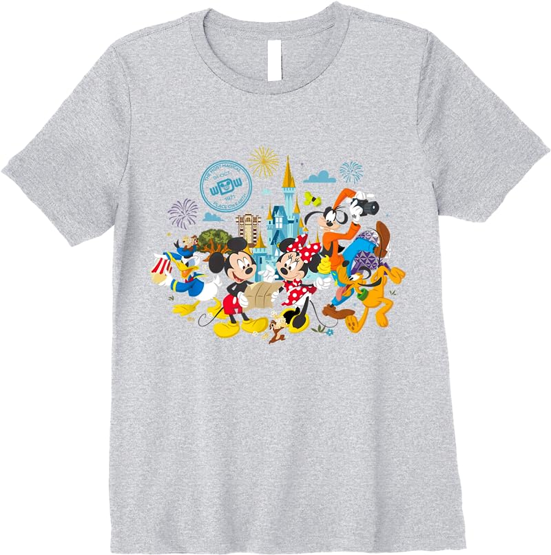 Walt Disney World 50th Anniversary Mickey And Friends T Shirts Sport Grey Walt Disney World 50th Anniversary Mickey And Friends T Shirts Sport Grey