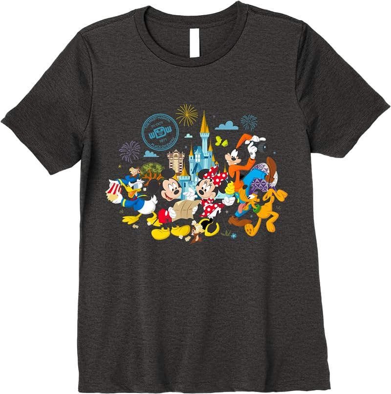 Walt Disney World 50th Anniversary Mickey And Friends T Shirts Dark Heather Walt Disney World 50th Anniversary Mickey And Friends T Shirts Dark Heather